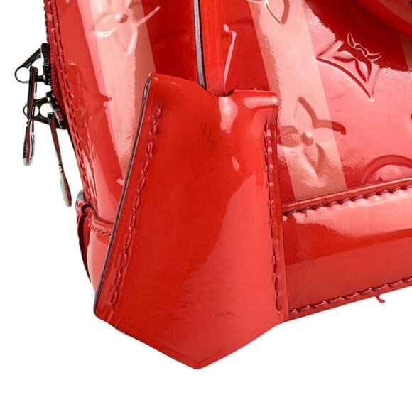 Auth LOUIS VUITTON Vernis Rayur Alma BB Handbag Shoulder Bag Poppy petal - z4115 - Picture 13 of 16